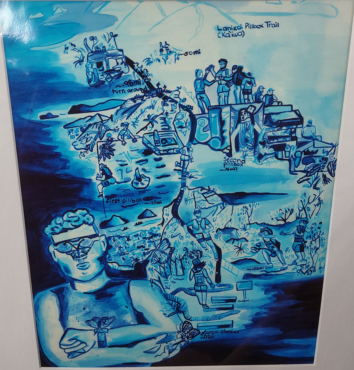 L.Gombas ART Lanikai Pillbox (blue) 8×10