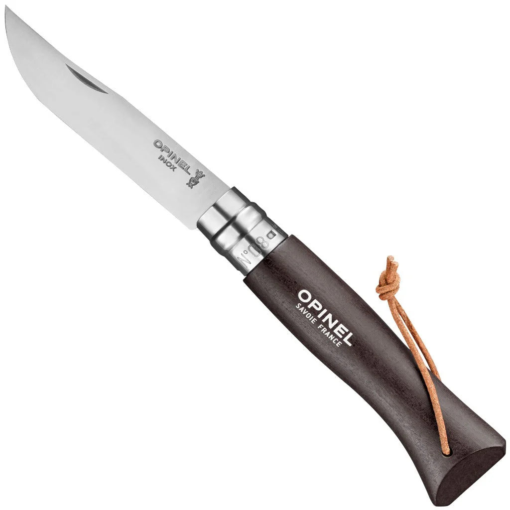 Opinel No.08 Stainless Steel Folding Knife with Lanyard