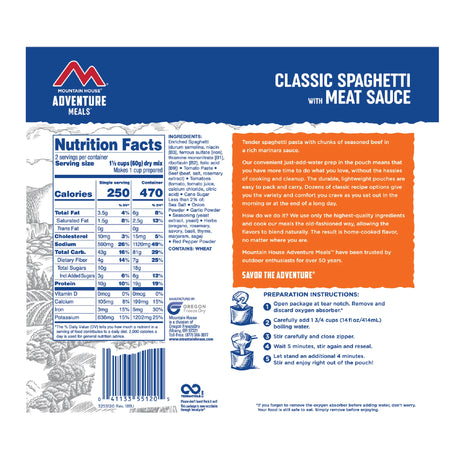 Mountain House Adventure Meals